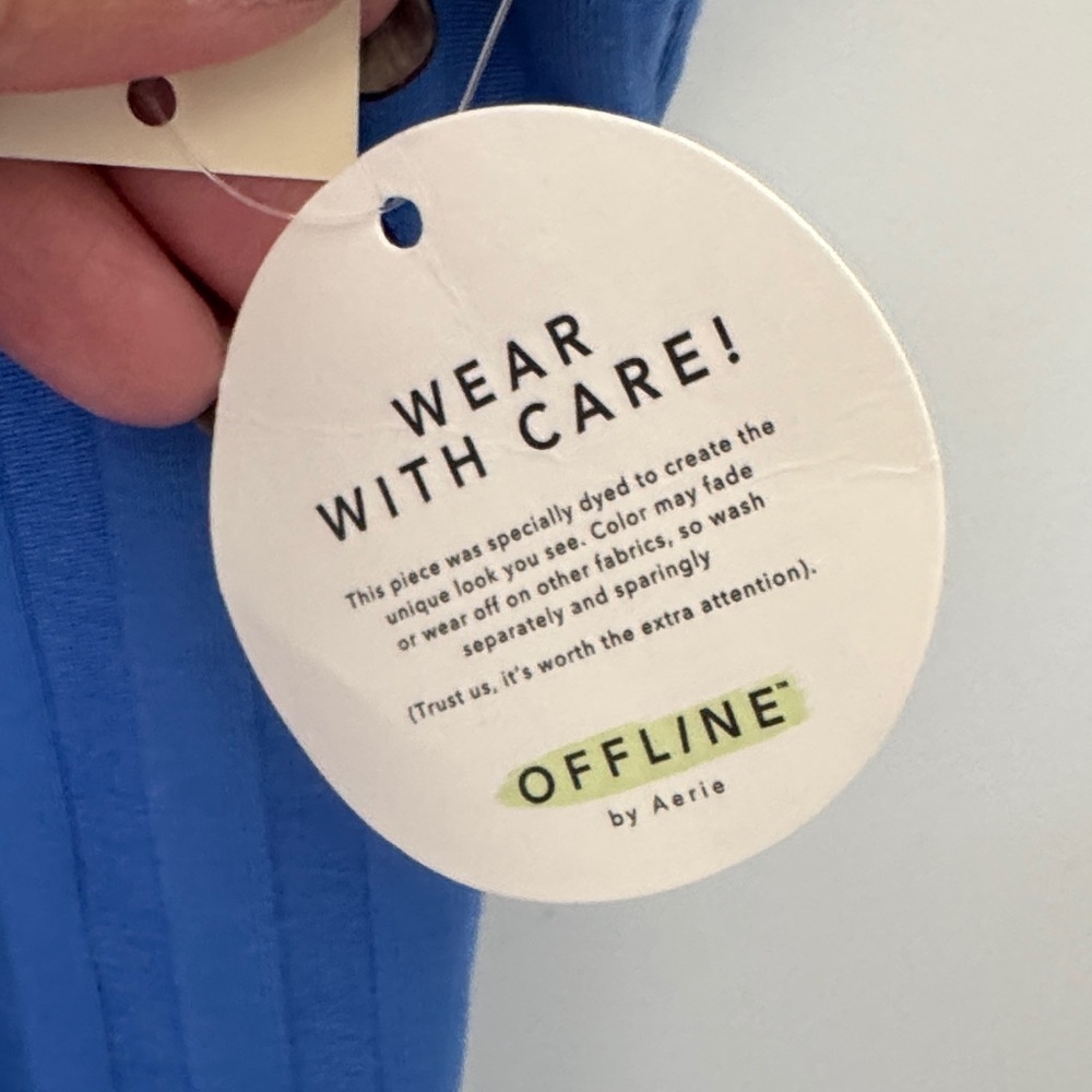 Offline by Aerie Blue Ribbed Dress NWT - Picture 3 of 6